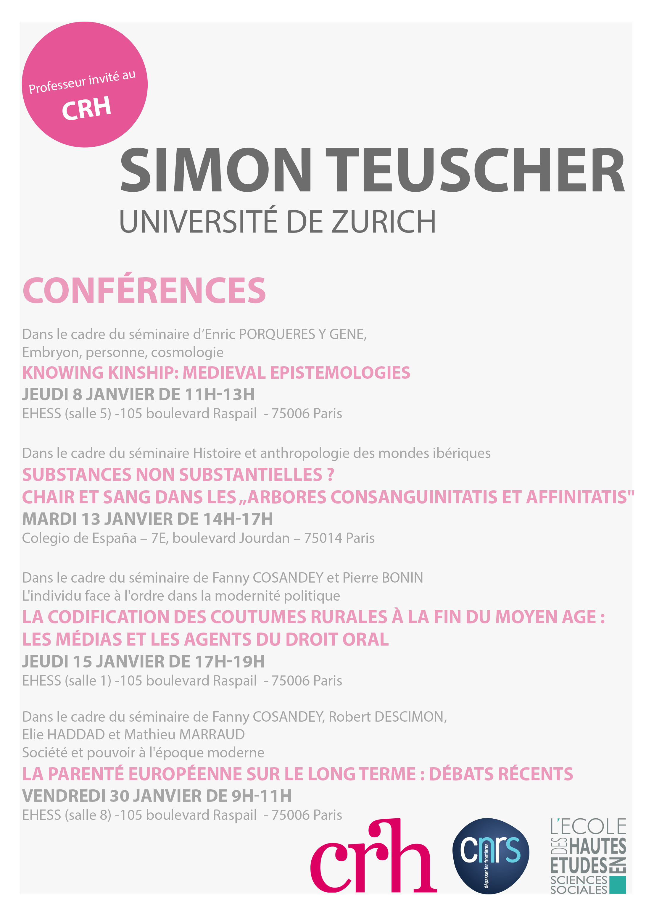 Conférences de Simon Teuscher