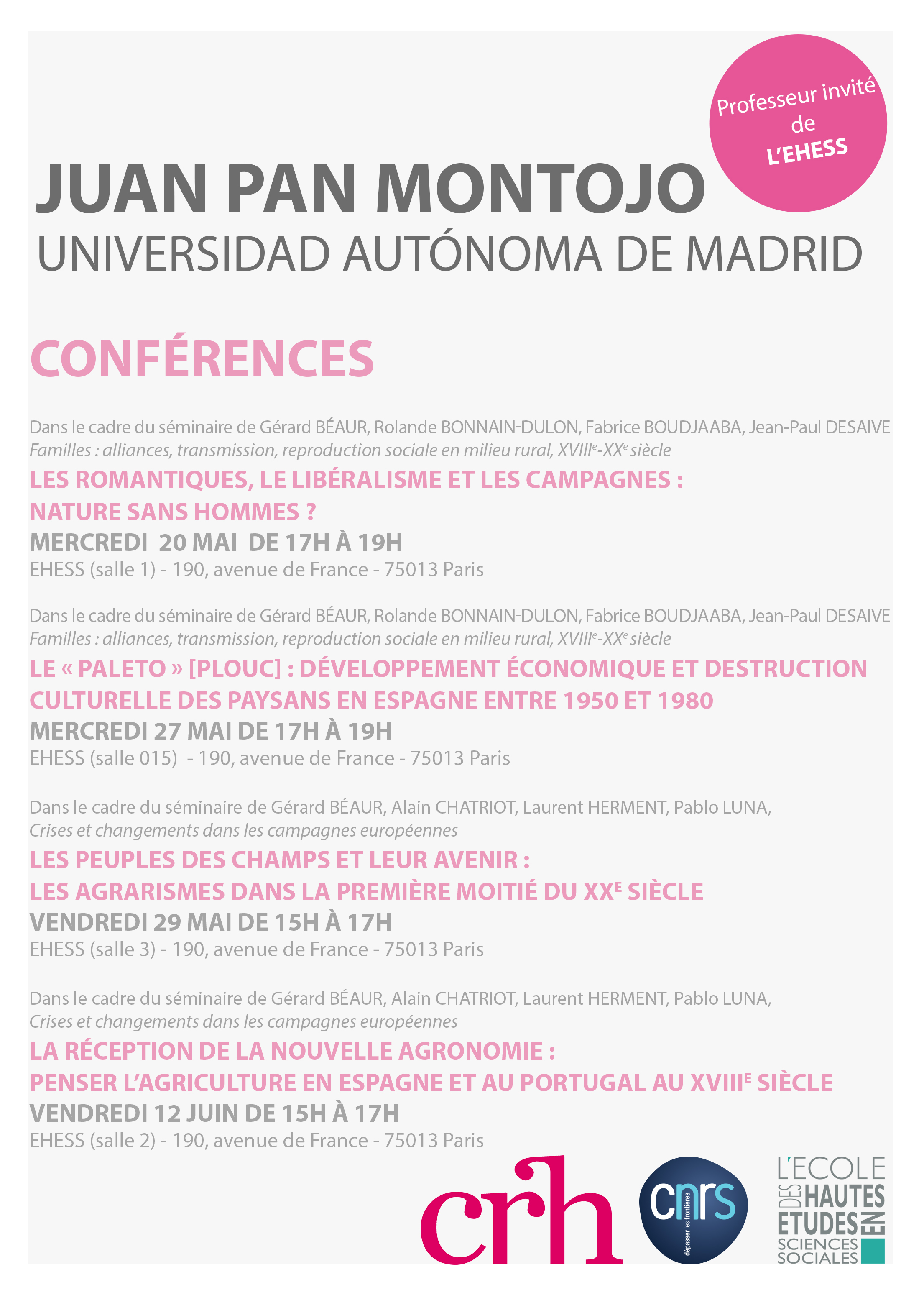 Conférences de Juan Pan Montojo