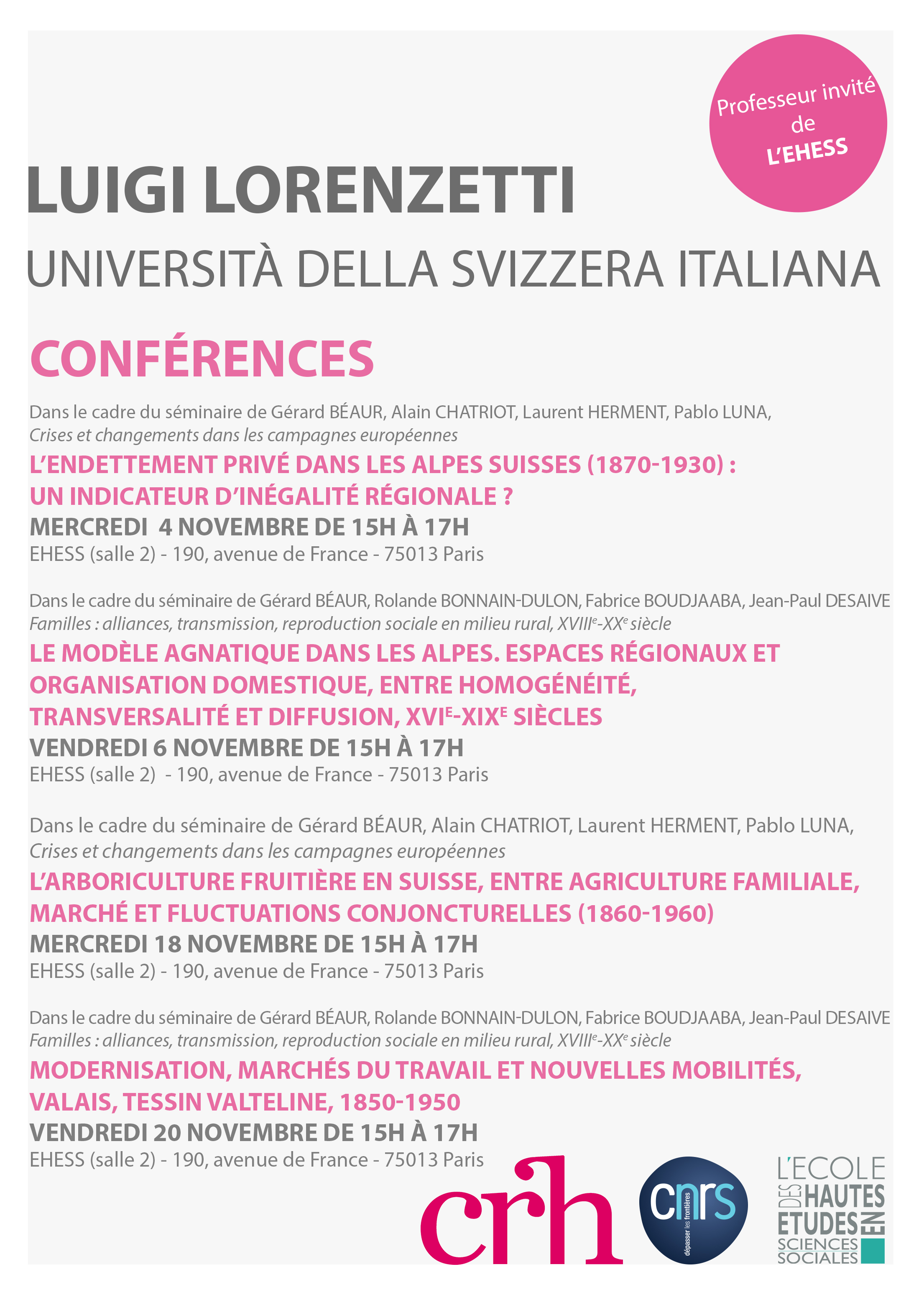 Conférences de Luigi Lorenzetti