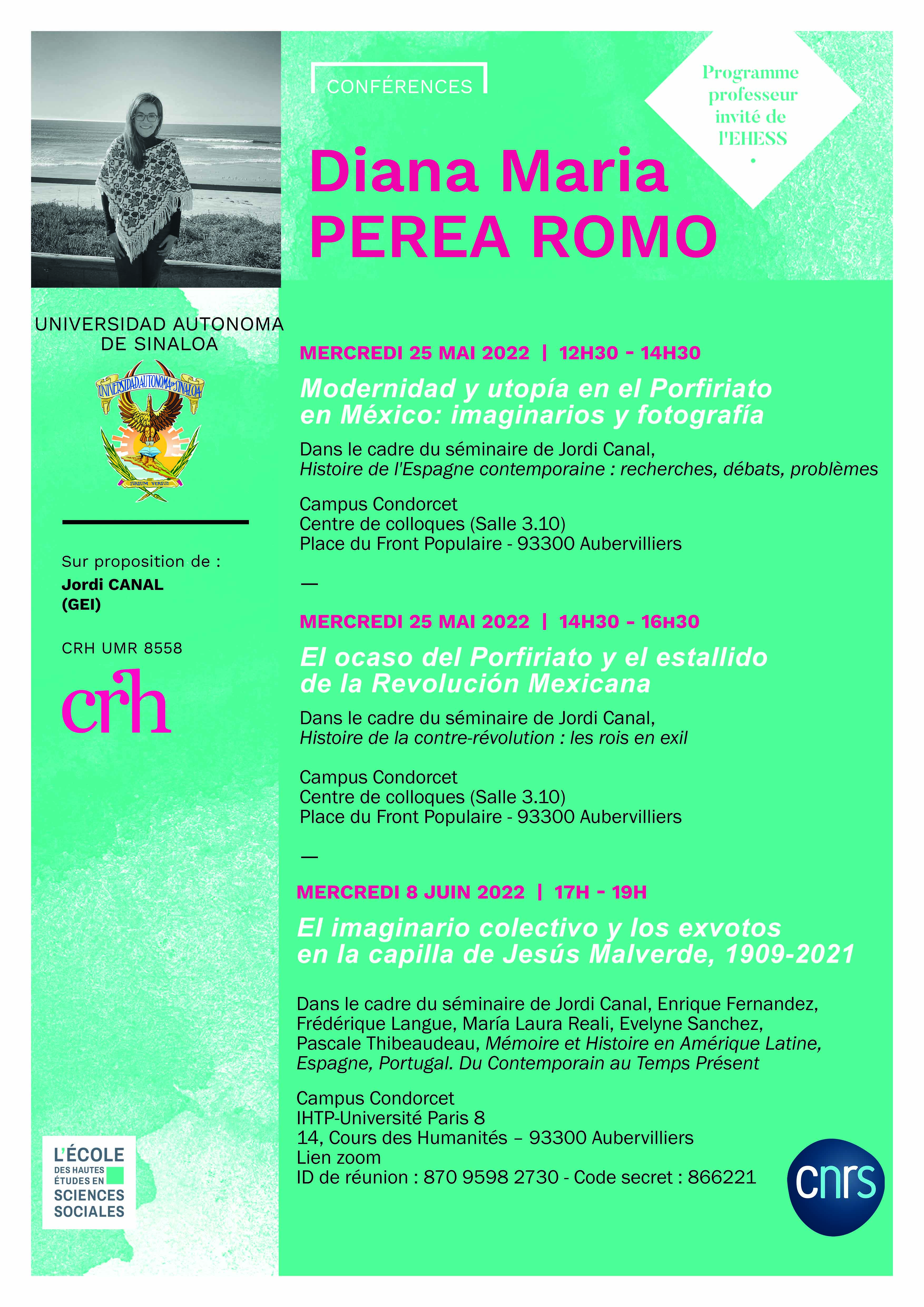 Conférences de Diana María Perea Romo (Universidad Autónoma de Sinaloa)