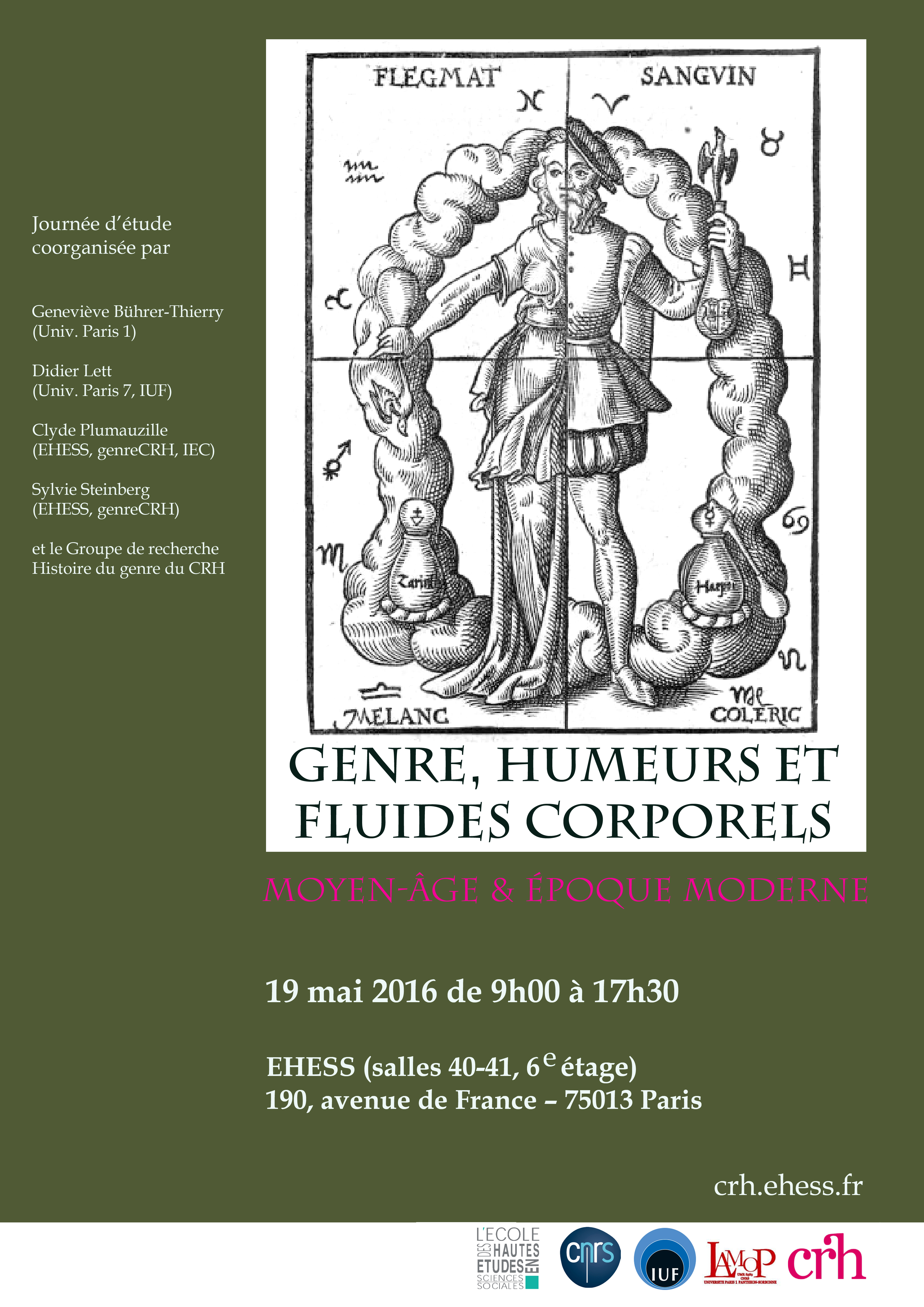 Genre, humeurs et fluides corporels : Moyen-Âge et Epoque moderne