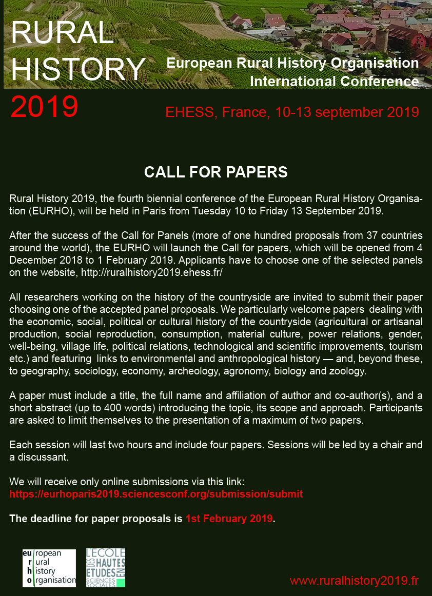 Rural History 2019 - 4th EURHO Conference
